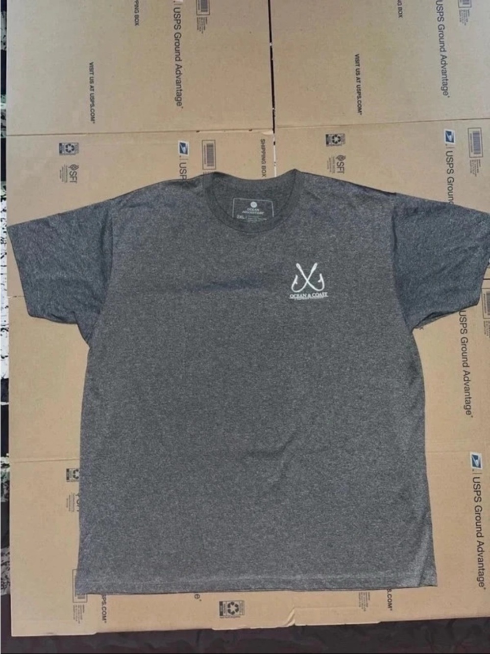 Men's Heather Charcoal Short-Sleeve Logo Tee
